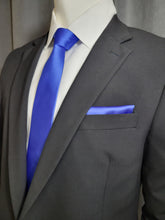 Cobalt Blue Necktie and Pocket Square - The Upscale Banker