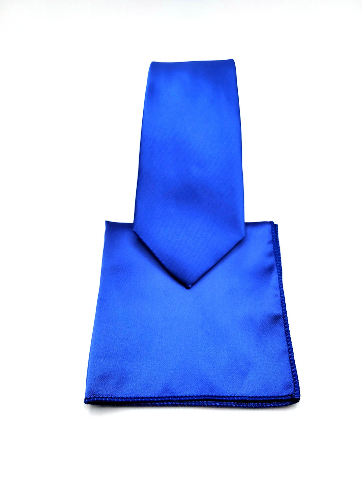 Cobalt Blue Necktie and Pocket Square - The Upscale Banker