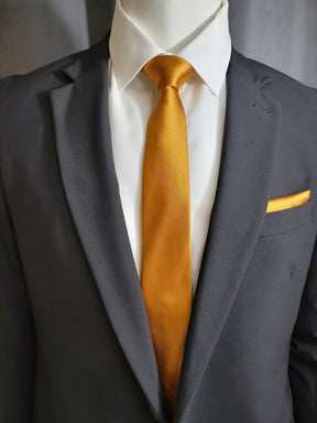 Orange Marmalade Necktie and Pocket Square - The Upscale Banker