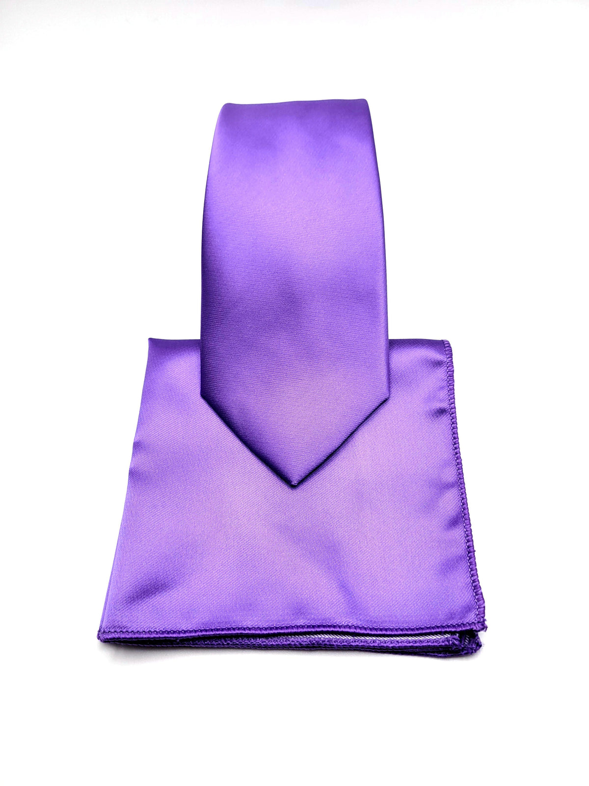 Purple Amethyst Necktie and Pocket Square - The Upscale Banker