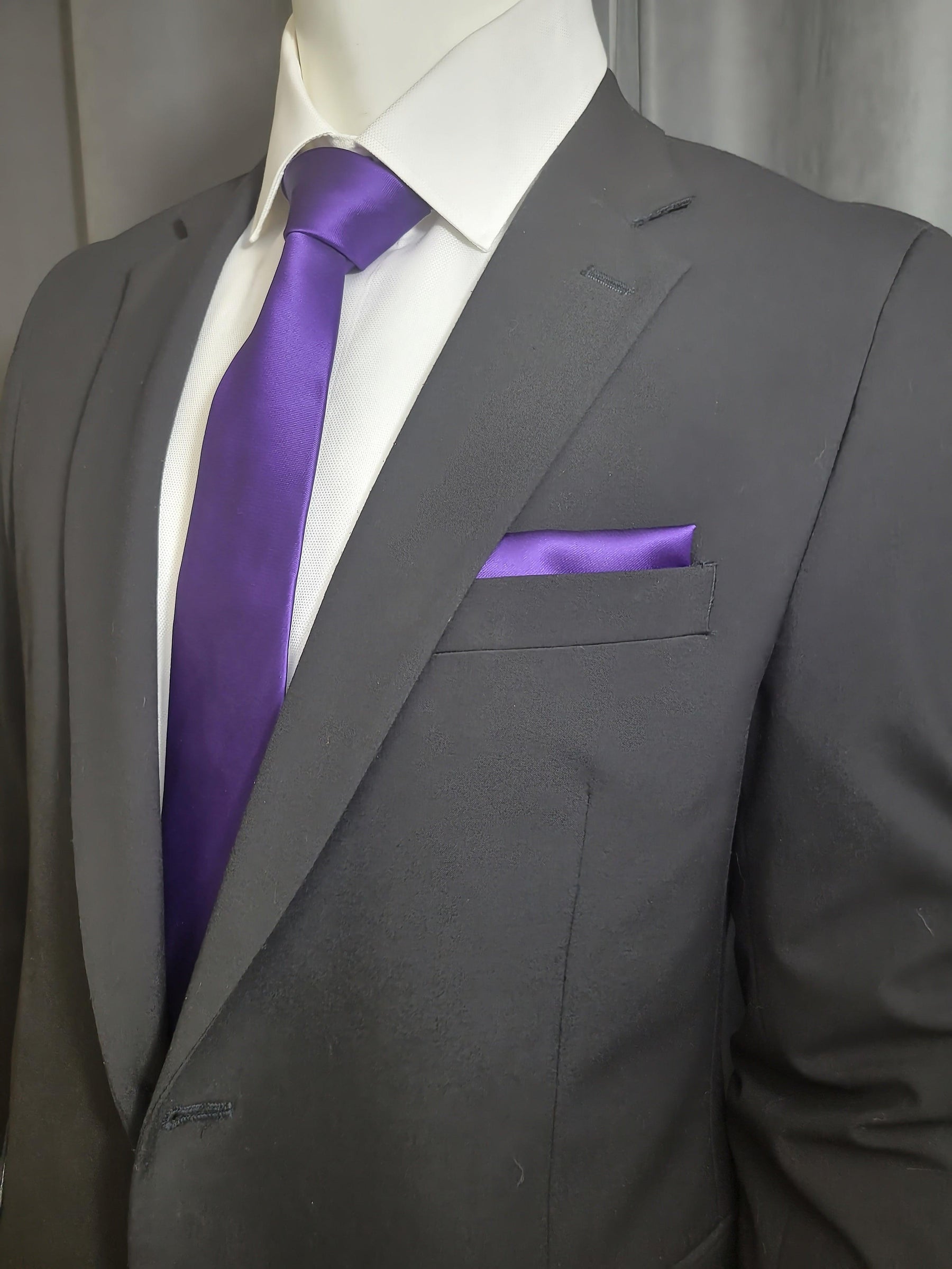 Royal Purple Necktie and Pocket Square - The Upscale Banker