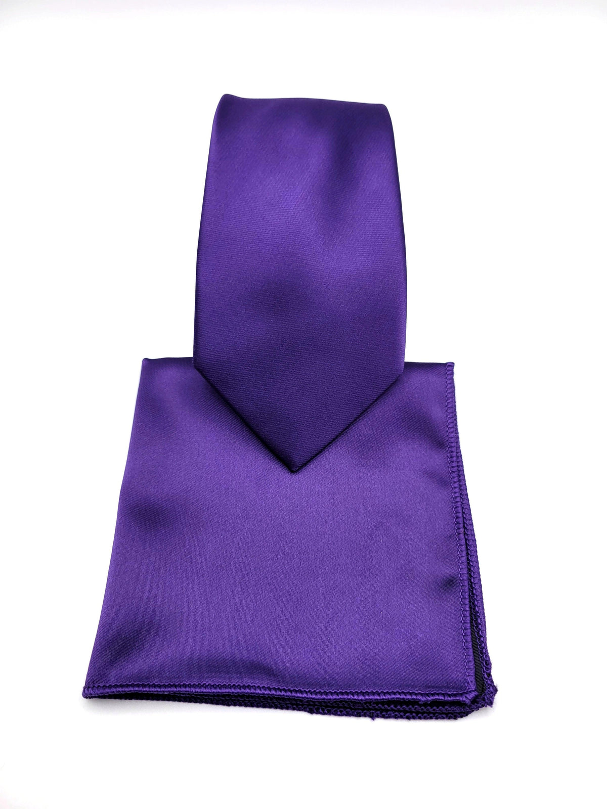 Royal Purple Necktie and Pocket Square - The Upscale Banker