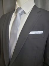 Silver Cloud Solid Necktie and Pocket Square - The Upscale Banker