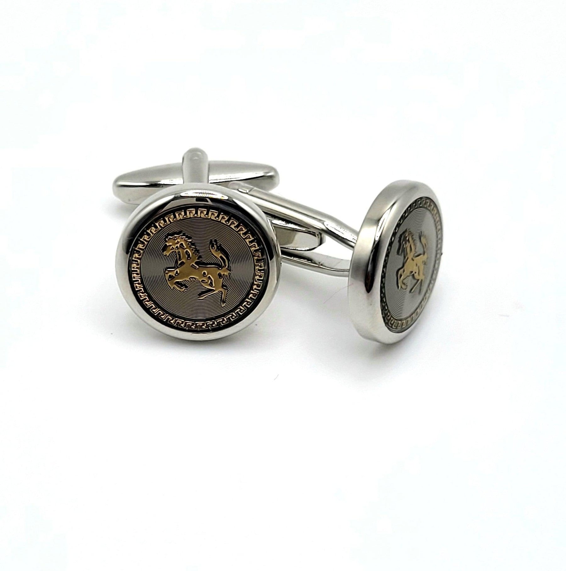Silver Mustang Cufflinks - The Upscale Banker