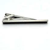 Silver Tie Bar with Wood Accent - The Upscale Banker